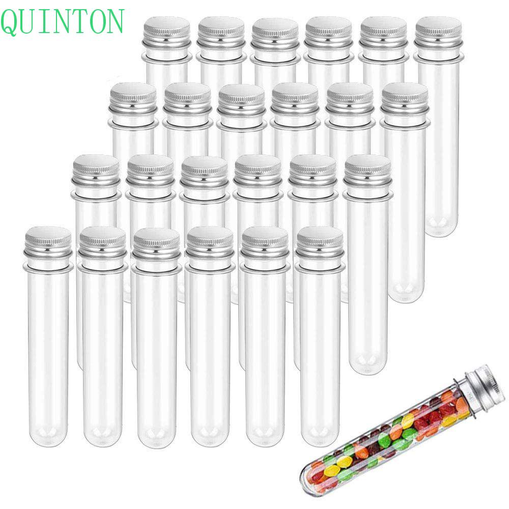 QUINTON Plastic Refillable Bottle Empty Separate Bottling Test Tube Travel Aluminum Caps High Quality Cosmetic Bottle Bath Salts Vial