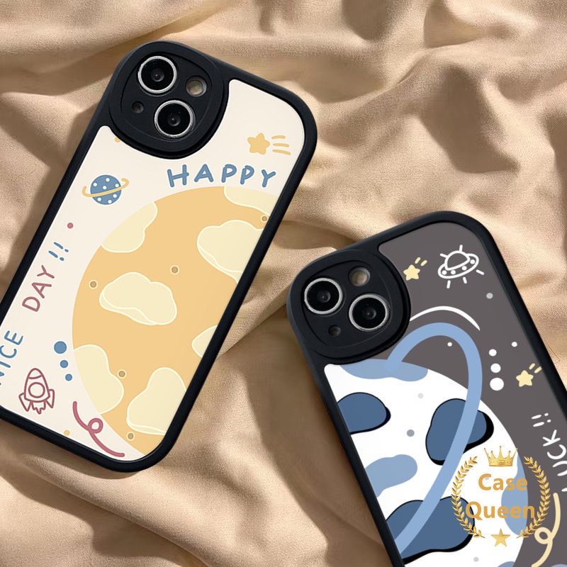 Happy Planet Space Luck Star Casing Infinix Hot 9 11 10 Play 11s 10s 10T Hot 10 Lite Note 8 Smart 5 6 Couples Soft TUP Cover