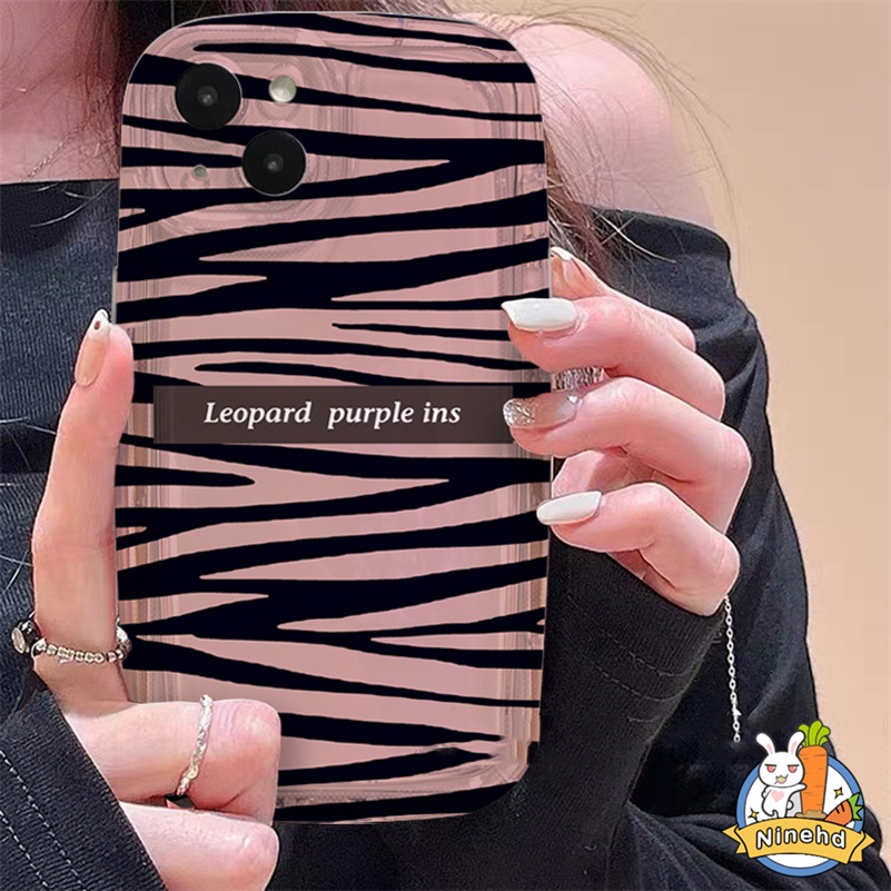 IPHONE Casing Kompatibel Untuk Iphone14 13 12 11 Pro Max X Xr Xs Max8 7 6 6s Plus SE 2020 Fashion Motif Zebra Casing Ponsel Lembut TPU Bening Anti Jatuh Airbag Shockproof Case Cover Pelindung