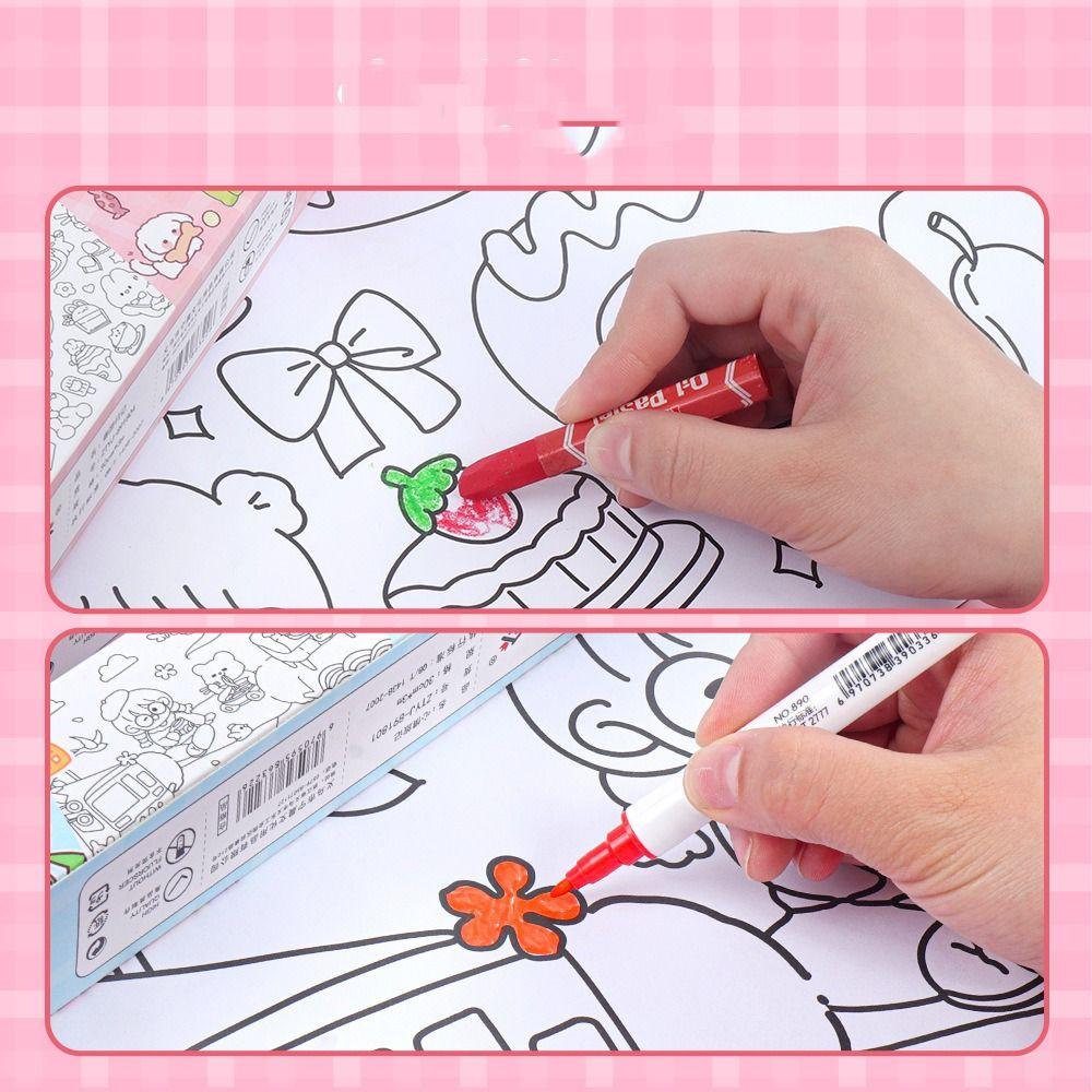 Quinton Graffiti Scroll Drawing Roll Artis Kecil Lukisan Guas Seni Mewarnai Mainan Graffiti Scrolls Drawing Sticker Edukasi Dini Montessori Mainan Kosong Mewarnai Stiker