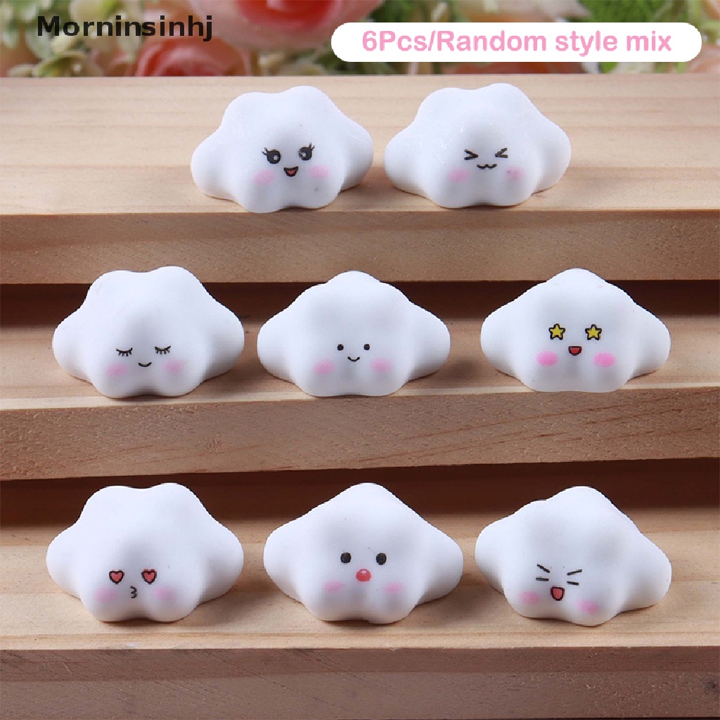 Mornin 6Pcs Miniatur Simulasi Awan Bercahaya Diy Perhiasan Aksesoris Gantungan Kunci Liontin id