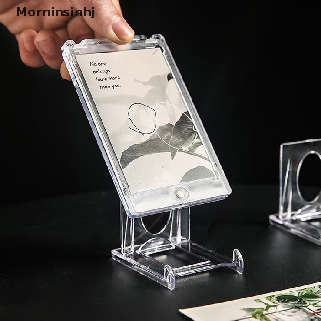 Mornin Rak Display Akrilik Adjustable Untuk Kartu Bingkai Foto Phone Name Card Holder id