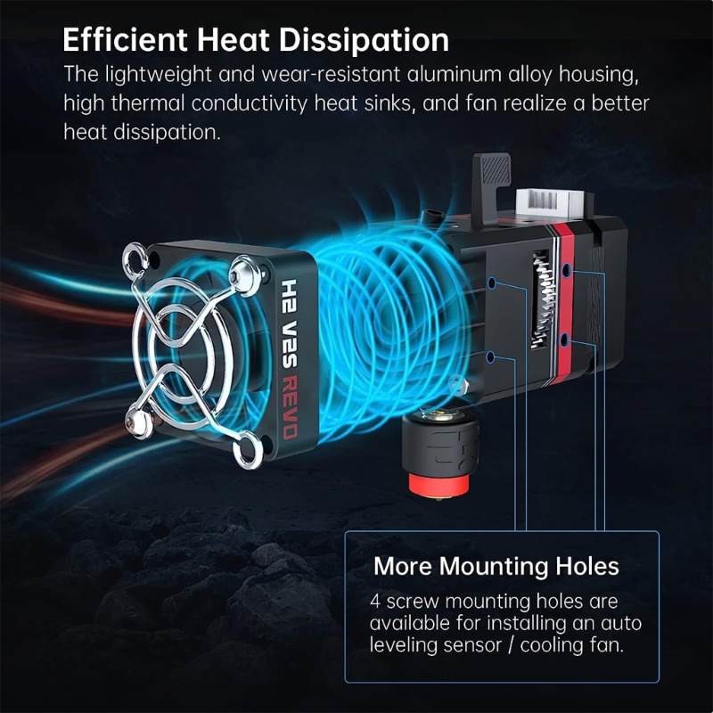 Zzz Metal Extruder H2 V2S Revo Dual-Gear Feeder Extruder Direct Drive Adjustable Filament-Loading Tension Dual-Gear Feed