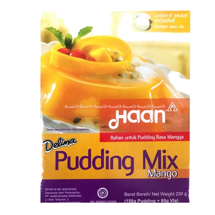 

[Ready-Tepung Instan] Haan Delima Puding Mix Mango Tepung Bubuk Puding Instan Rasa Manga