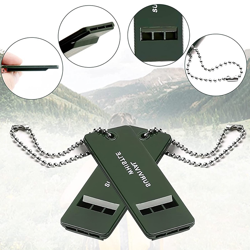 Outdoor Multiple Audio Survival Whistle/Peluit Portable 3 Frekuensi Dengan Gantungan Kunci/Camping Hiking Sport Referee Alat Praktis