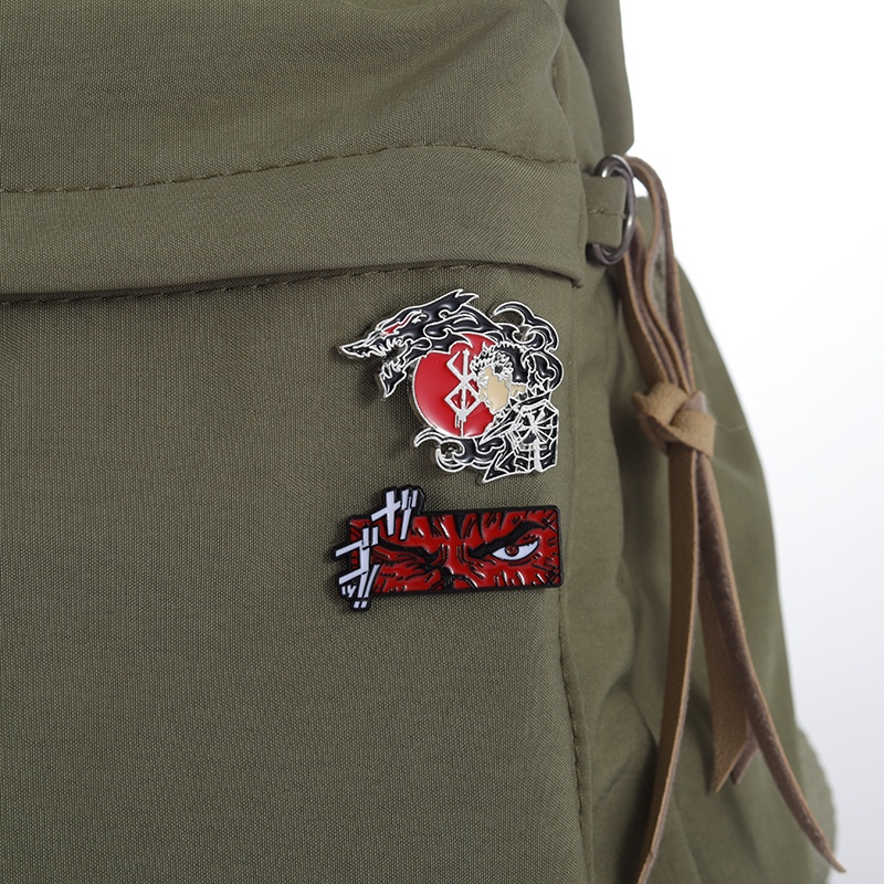 Berserk Enamel Pin Merah Nordic Tanda Berserk Nyali Behel Bros Lencana Kerah Pin Anime Perhiasan Aksesoris Hadiah