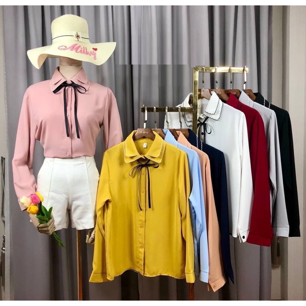 KEMEJA WANITA LENGAN PANJANG KEMEJA KERJA KOREAN STYLE IMPORT 002