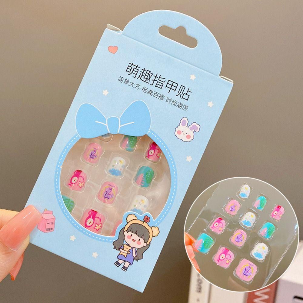 AUGUSTINA Agustina Nail Art Decal Detachable Nail Art Manicure Tools Kartun Tekan Pada Kuku Kuku Palsu