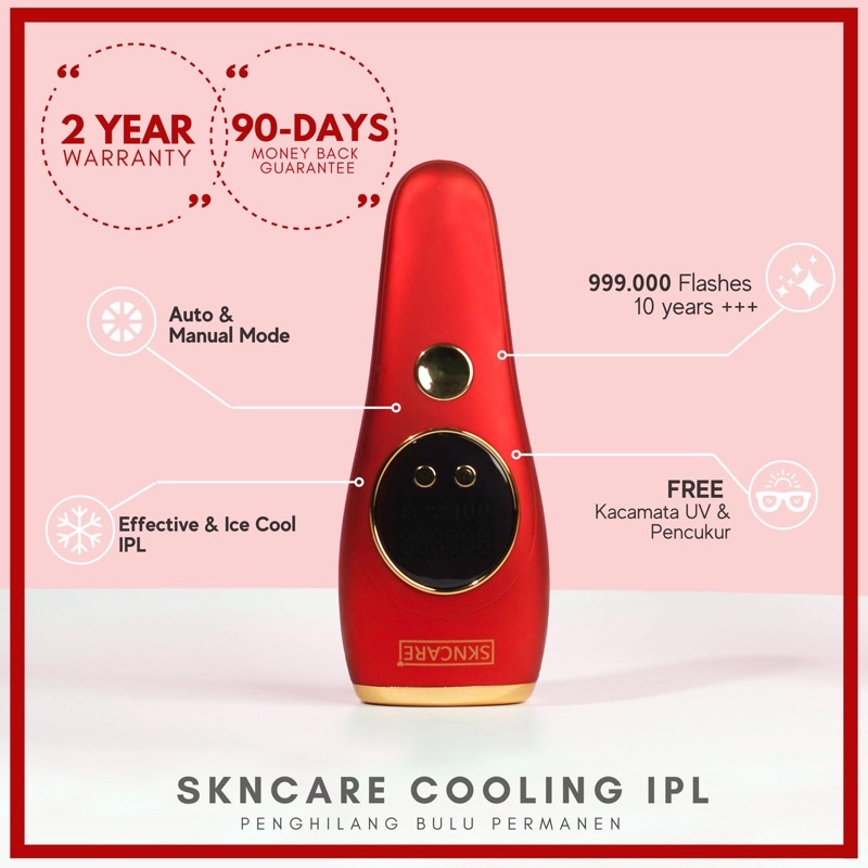 PREORDER SKNCARE IPL DINGIN ALAT PENGHILANG BULU PERMANEN 2TAHUN GARANSI/ ICECOOL IPL HAIR REMOVAL GARANSI 2 TAHUN