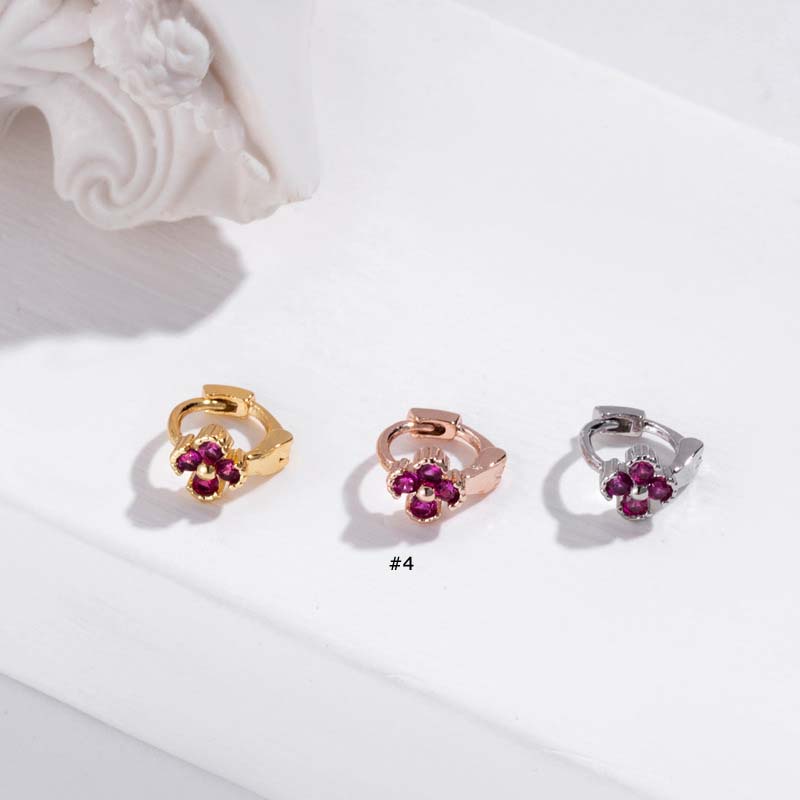 1biji Anting Tindik Tulang Rawan Hoop Helix 6mm Tragus Pinna Bahan Tembaga Dengan Zircon