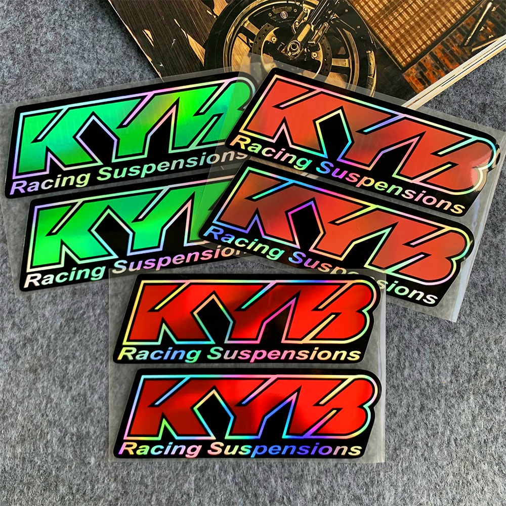 Kyb Logo Sepeda Motor Shock Absorber Dekoratif Stiker Reflektif Tahan Air Merah Decals Racing Retrofitted Aksesoris