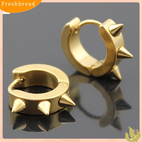 {In Stock} Pria Wanita Fashion Punk Gothic Stainless Steel Hoop Stud Earrings Perhiasan