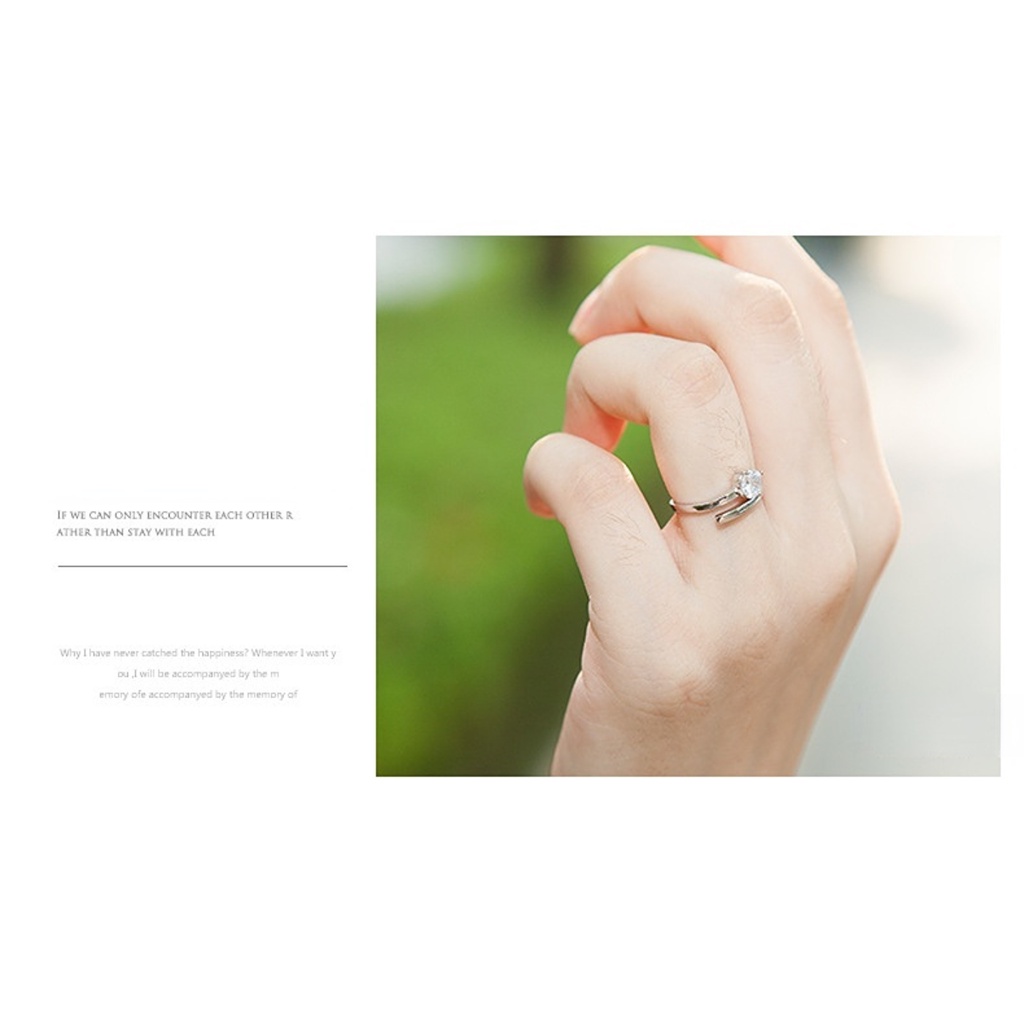 Goldkingdom Fashion Perhiasan Aksesoris Ready Stock Korea Pribadi Perhiasan Tangan Perak Berlapis Pasangan Cincin Pria Dan Wanita Perhiasan Perak Terbuka Sepasang Cincin
