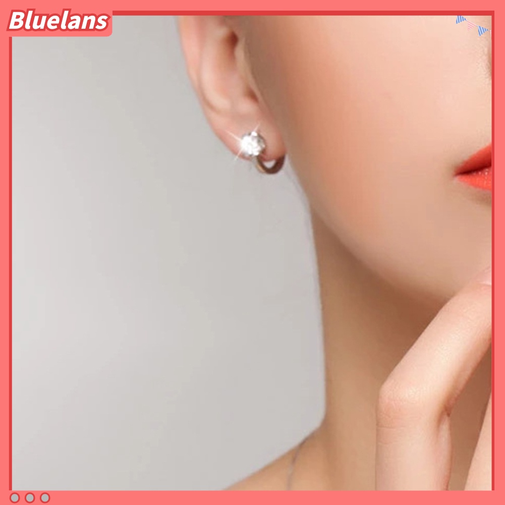 {In Stock} Fashion Wanita Cubic Zirconia Hias Huggie Anting Tindik Pesta Perhiasan Hadiah