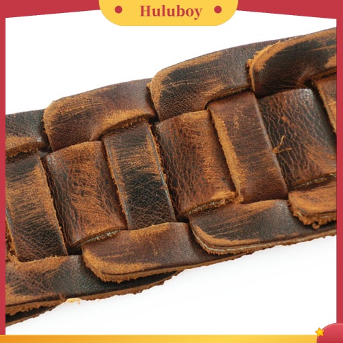 {Ready Stock} Retro Menenun Kulit Imitasi Gelang Snaps Pengikat Gelang Pria Perhiasan Hadiah