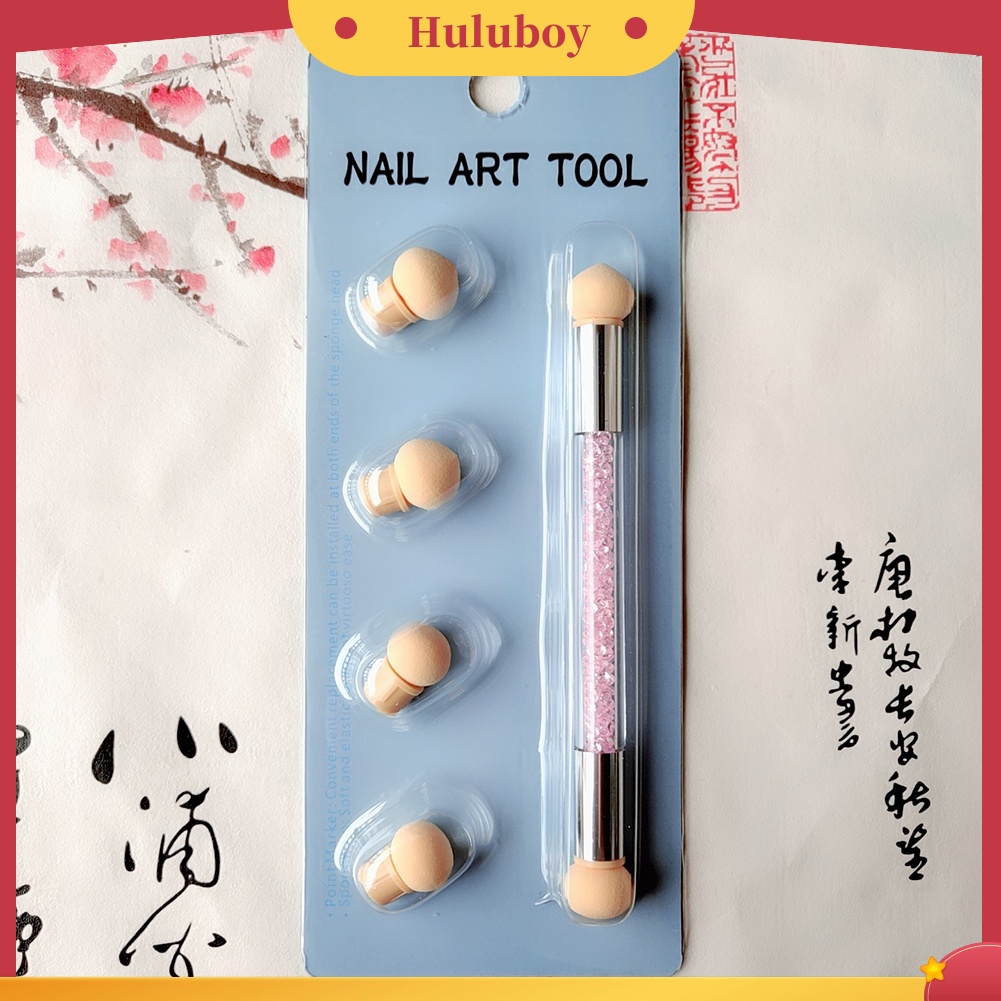 {In Stock} Portable Washable Double Head Spons Smudge Pen Nail Art Painting Dotting Tool