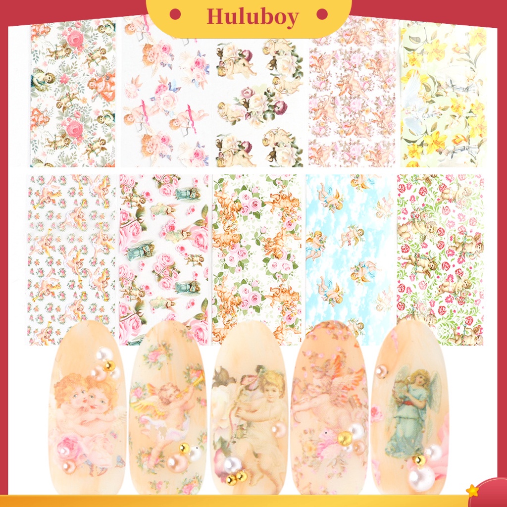 {In Stock} 10Pcs Stiker Kuku Motif Cupid Tahan Lama DIY Transfer Cupid Manicure Decor Untuk Wanita