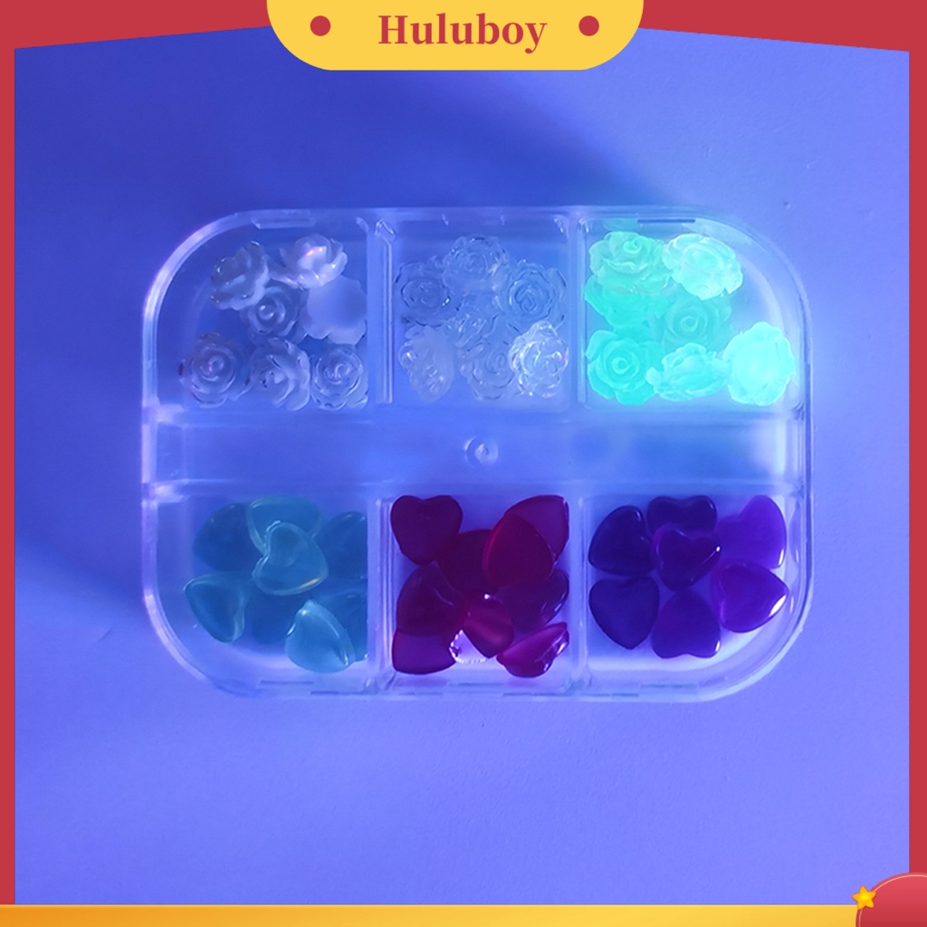 {In Stock} Camelia Pesona Kuku Bercahaya Cinta Hati Bunga Ukuran Campur 3D Dekorasi Kuku Manicure Aksesoris DIY Perlengkapan