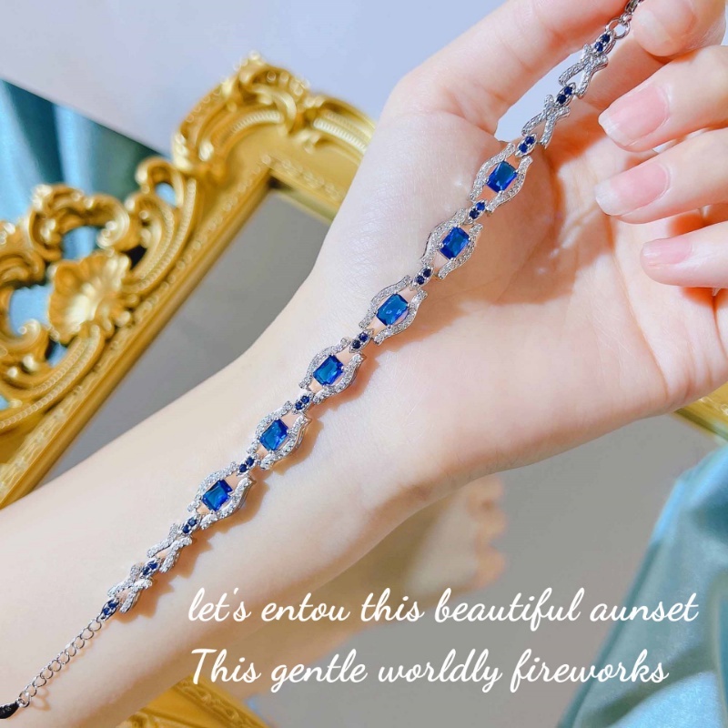 Goldkingdom Aksesoris Perhiasan Fashion Ready Stock Turin Eye Natural Tanzanite Bracelet Heavy Industries Royal Sapphire Bracelet