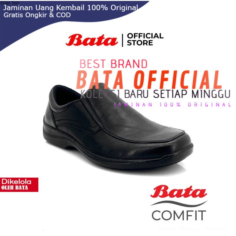 Sepatu Bata Pria  Comfit -  Sepatu Pria Chlin Black - 8516169