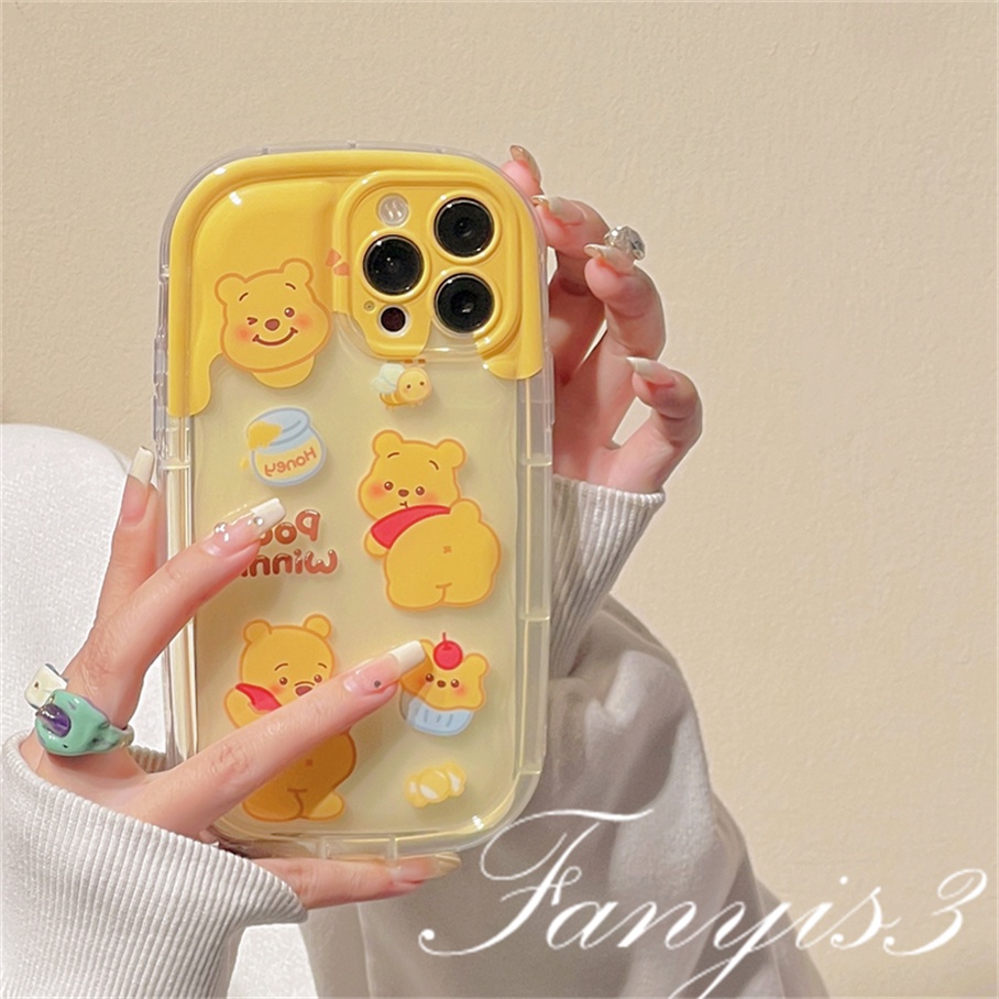 Redmi A1 Plus 10C 10A 10 9 9A 9C 9T Note 11 Pro+ 11s 11 10s 10 9s 9 Pro Poco X3Pro X3NFC Mi 11 Lite Winnie Bear Sabun Phone Case TPU Bening Soft Cover Dengan Bracket