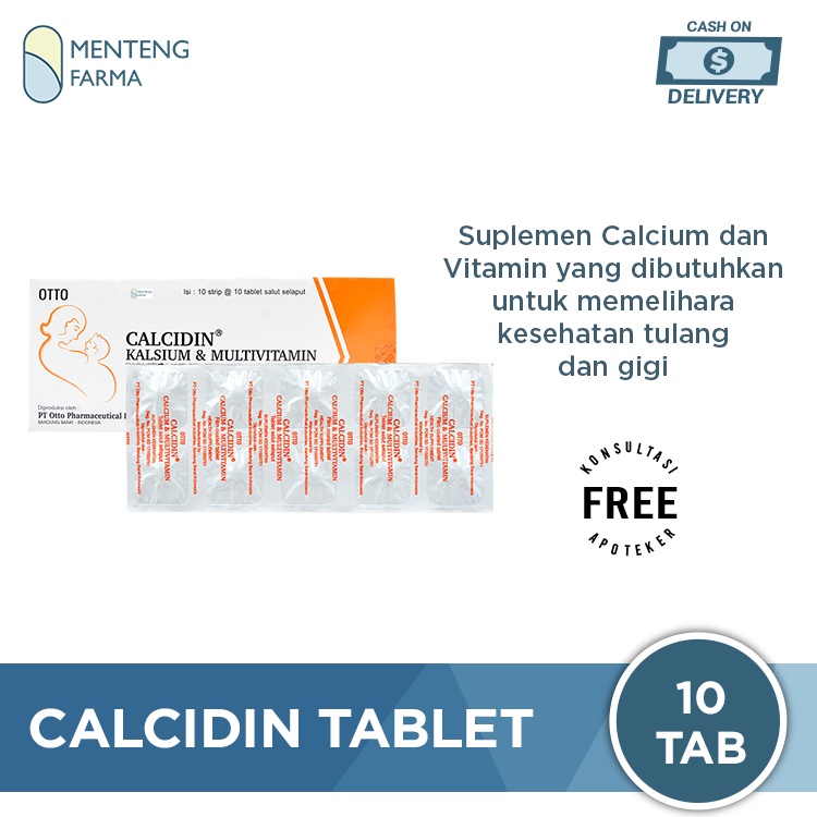 Calcidin 10 Tablet - Suplemen Kalsium Tulang dan Gigi