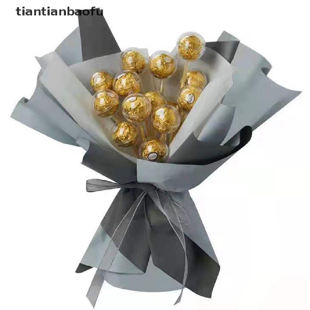 [tiantianbaofu] 10pcs Tempat Kotak Coklat Bening Plastik Coklat Truffle Bulat Gelas Coklat Butik