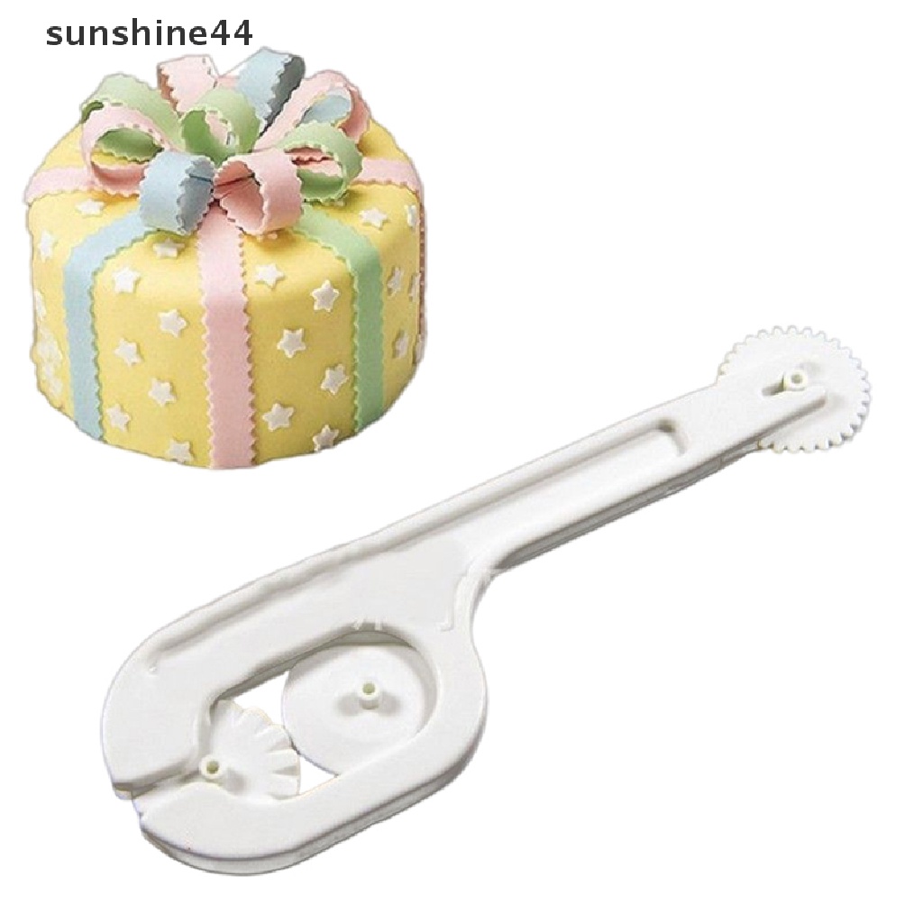 Sunshine 1set DIY Fondant Kue Gula Craft Tempel Embosser Roda Jahitan Cutter Tools ID