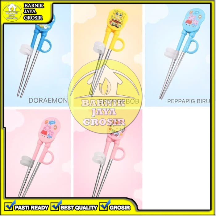 [BJG] SUMPIT ANAK KARAKTEK KARTUN FOOD GRADE STAINLESS BESI MAKAN BAYI BABY