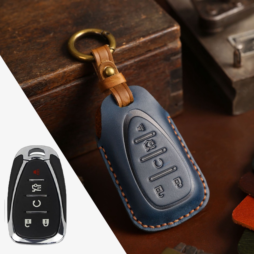 2 3 4 5 Tombol Kulit Asli Car Smart Key Cover Case Untuk Chevrolet Malibu Equinox Cruze Camaro 2016 2017 2018 2019 Accessorie