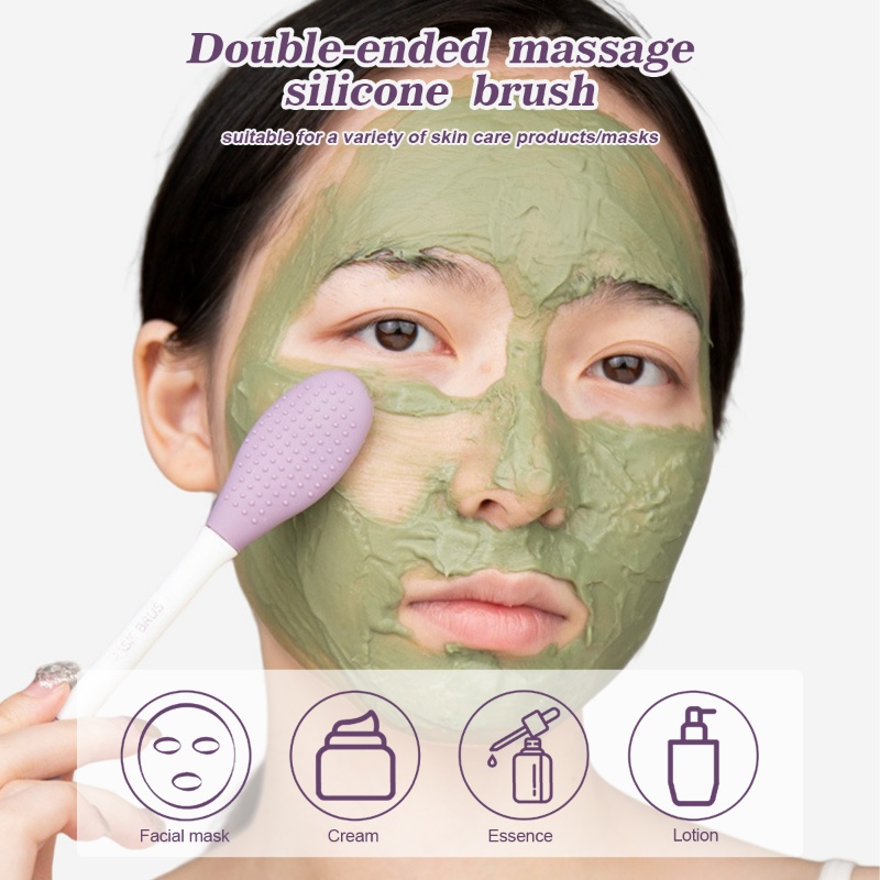 Sikat Pembersih &amp; Masker Wajah Silikon/Exfoliator Scrub Perawatan Kulit Wajah 2in1/Scrub Pori Komedo Deep Cleaning Tools