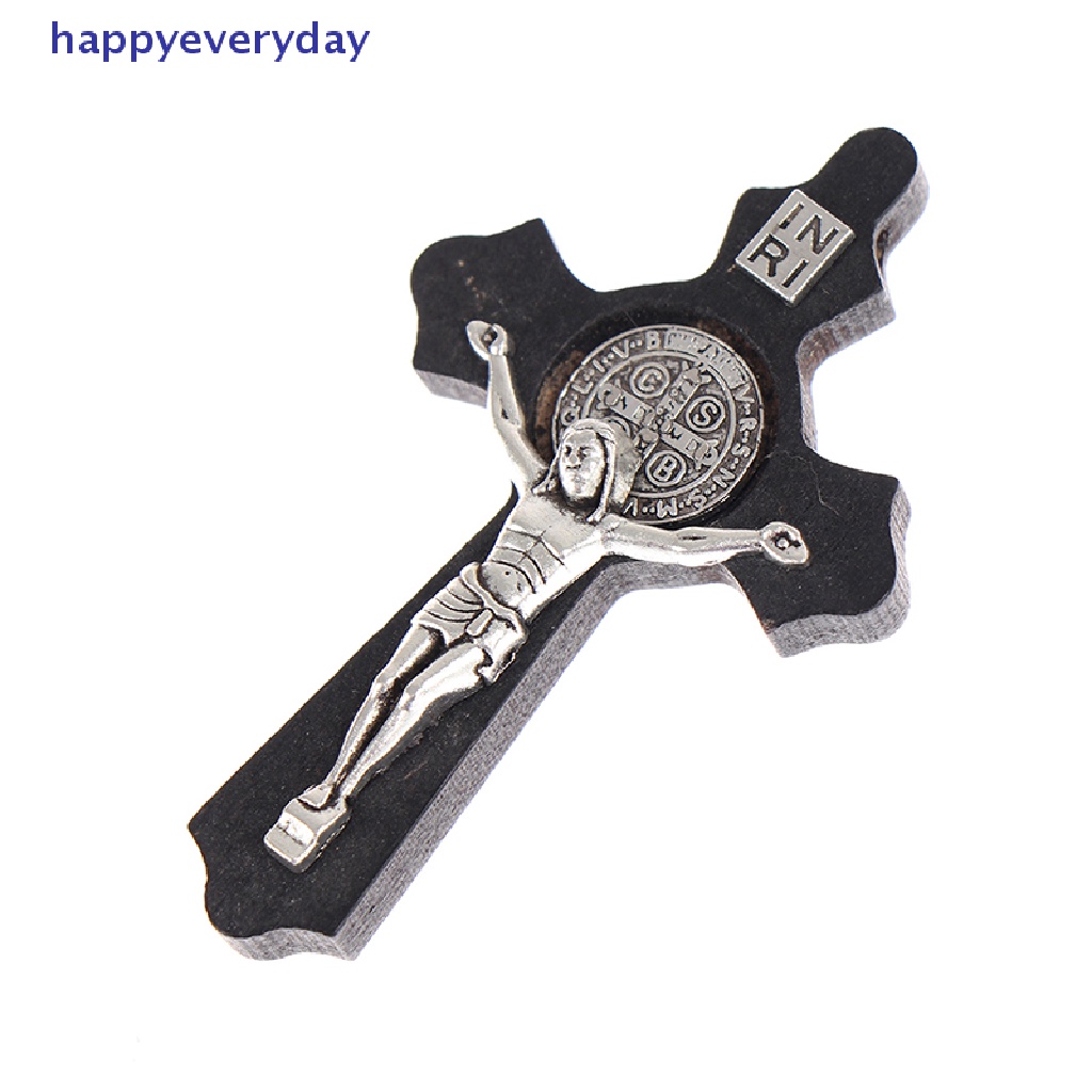 [happy] Salib Yesus Cristo Salib Kayu Kristen DIY Kalung Perhiasan Salib Ornamen [ID]