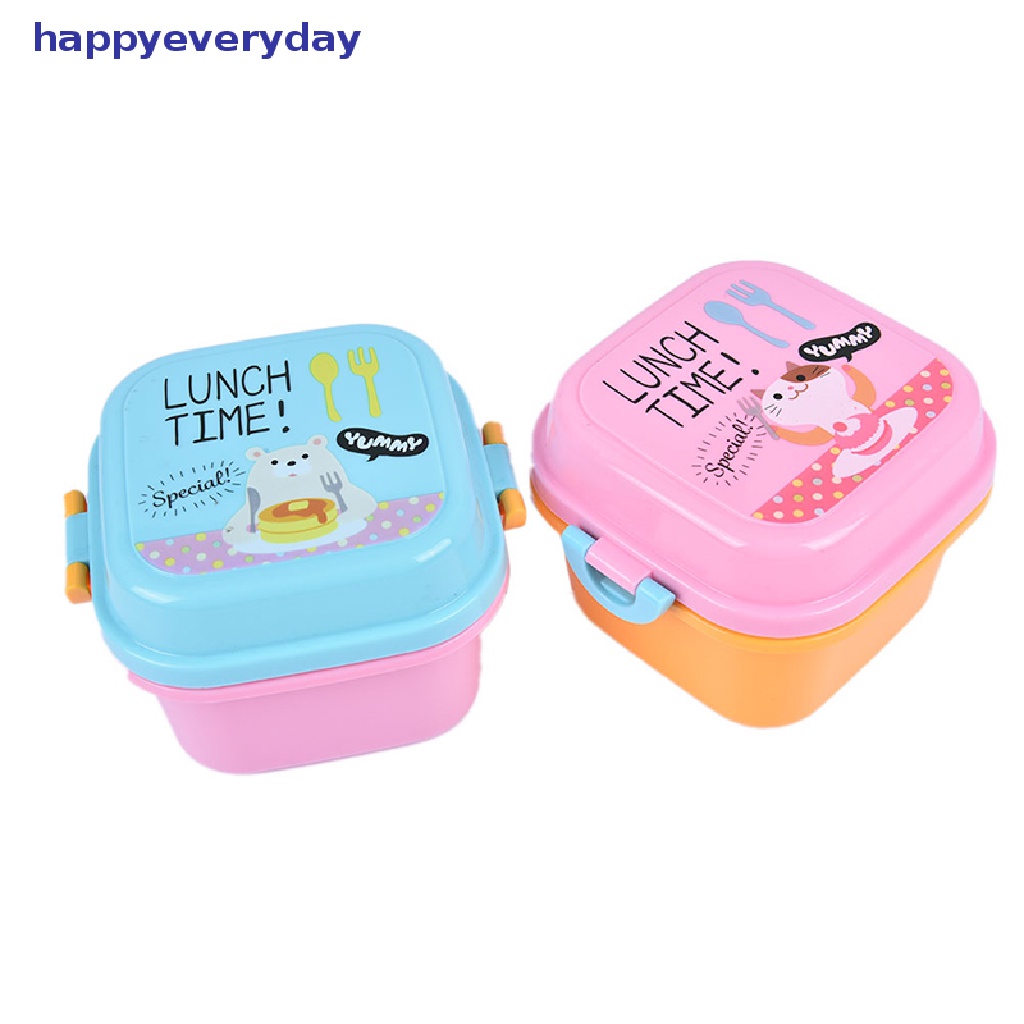 [happy] Kotak Makan Plastik Sehat Kartun Microwave Oven Lunch Bento Boxes Kid Lunchbox [ID]