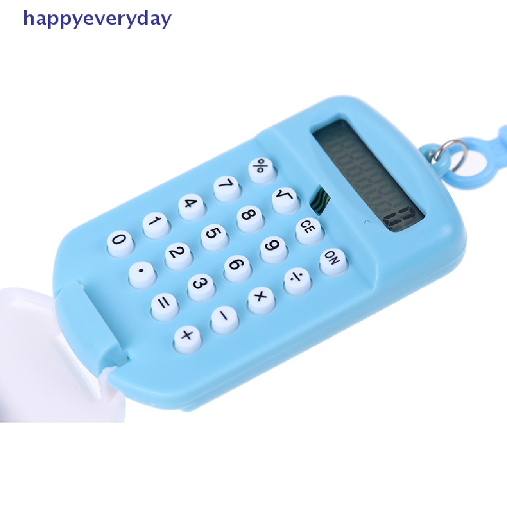 [happy] Kalkulator Portable Ukuran Saku Kreatif Gantungan Kunci Kalkulator Perlengkapan Kantor [ID]