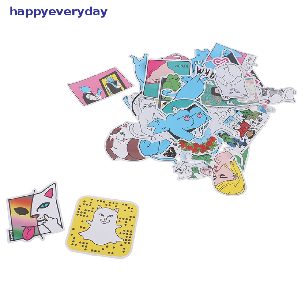 [happy] 50pcs Stiker RIPNDIP Lucu Bom Skateboard Koper Laptop Decals [ID]