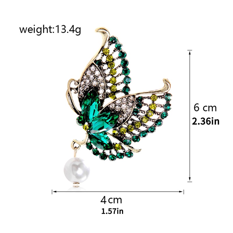 Klasik Perhiasan Mutiara Kupu-Kupu Bros Untuk Wanita Warna Emas Multi Berlian Imitasi Bros Vintage Dicat Pin Korsase Wanita Hadiah