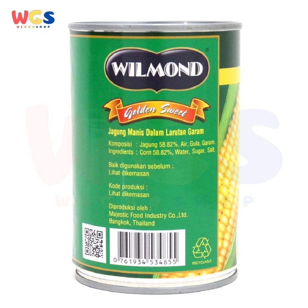 Wilmond Whole Kernel Corn Golden Sweet 425 gr - Jagung Manis Kalengan