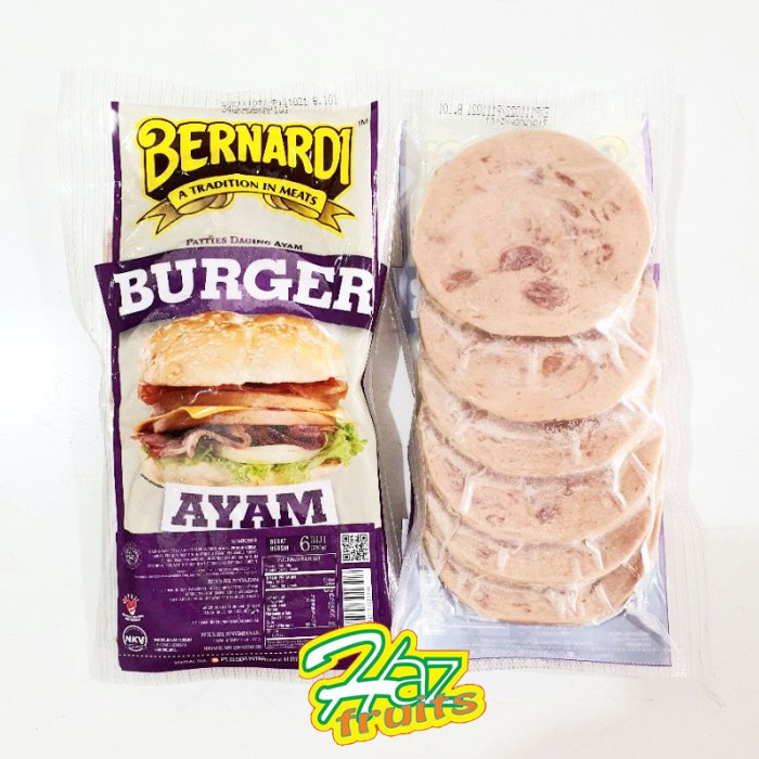 

Bernardi Daging Burger Ayam|isi 6pcs|250 g