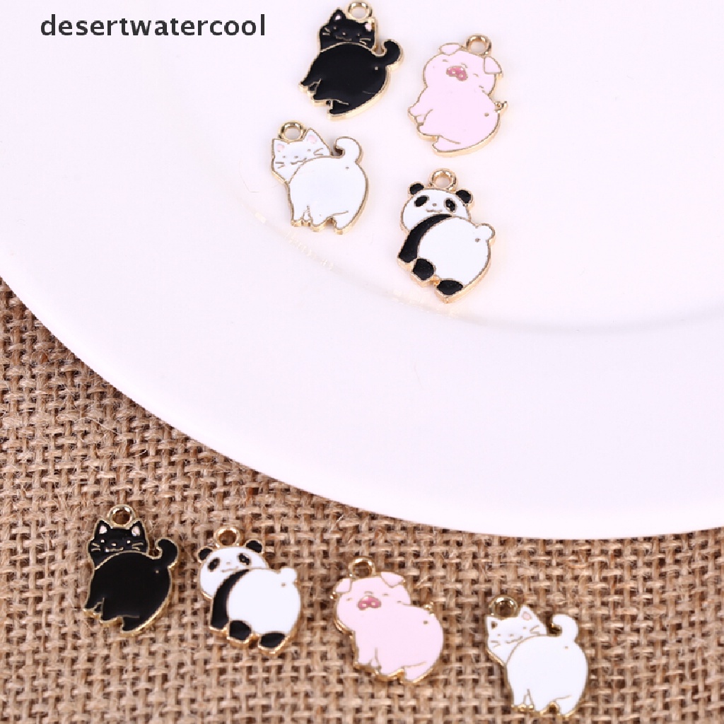 Deid 10Pcs/Lot Enamel Alloy Babi Kucing Panda Ch Liontin Temuan Perhiasan DIY Kerajinan Martijn