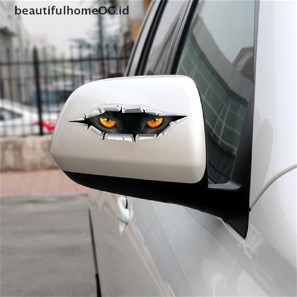 // Lebaran// Sale 3D Car Styling Mata Kucing Lucu Pengintip Stiker Mobil Sarung Anti Air Untuk Mobil **