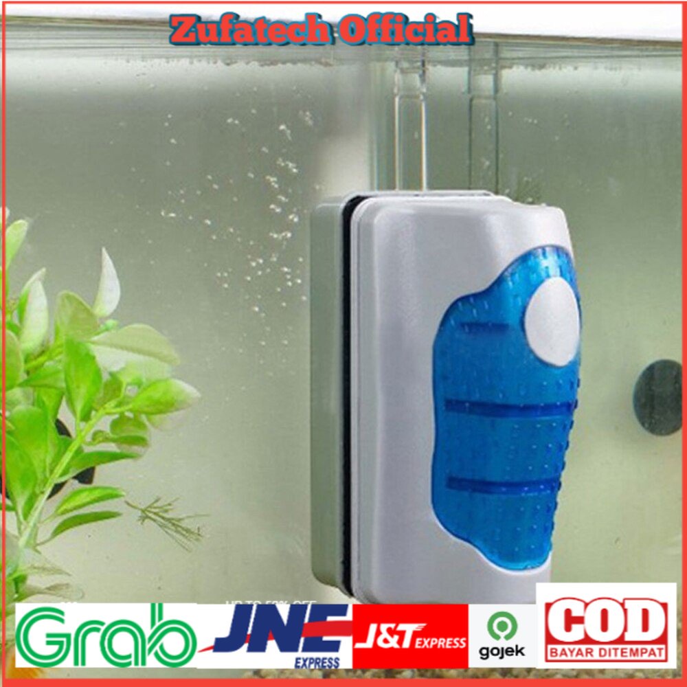 EECOO Sikat Kaca Magnetic Floating Brush Glass Aquarium - F74 - White