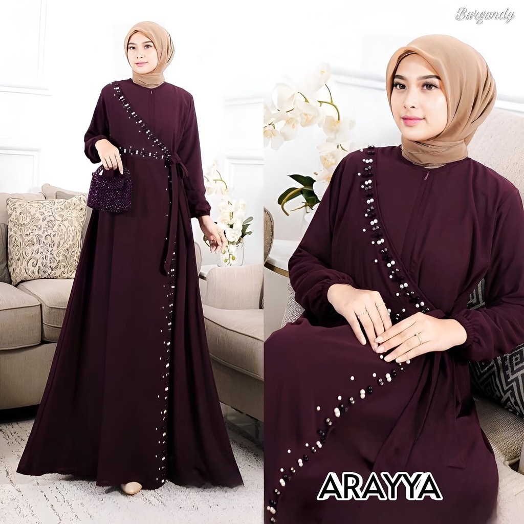 GAMIS STORE - Arayya Maxy Gamis Muslim Maxi Fit To XL Besar Matt Ceruty Babydoll Premium Dress Maxi Pesta Kondangan