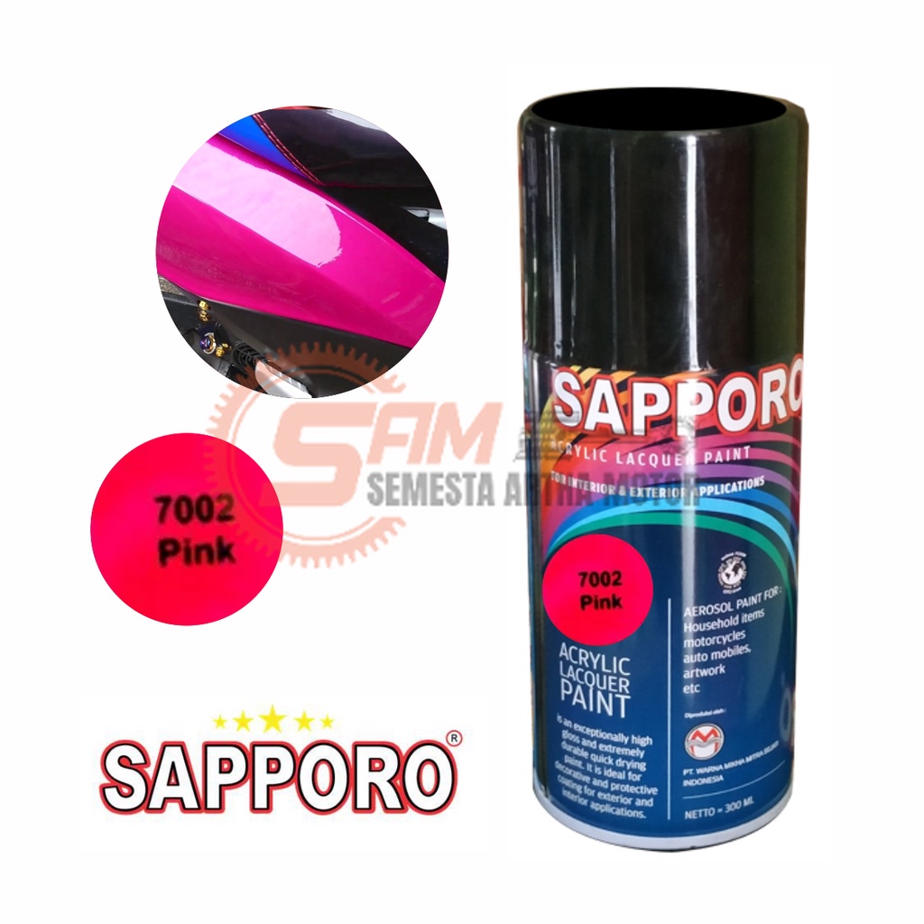 

Pilox Sapporo Pink Fluorescent 7002 Cat Semprot Merah Muda Stabilo Colours Aerosol Spray