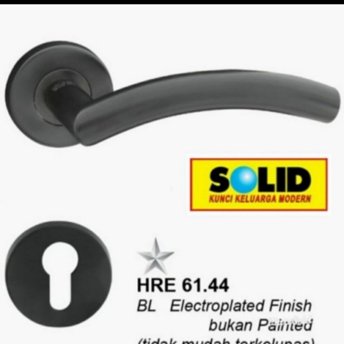 Handel pintu solid 61.44 solid hitam komplit kunci