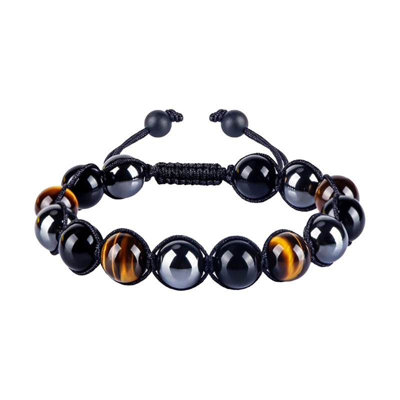 Gelang Perlindungan Alami Biru Kuning Tigers Eye Hematite 8mm Beads Crystal Bracelet Gelang Penyembuhan Untuk Pria Wanita Membawa Kemakmuran Keberuntungan Dan Kesehatan