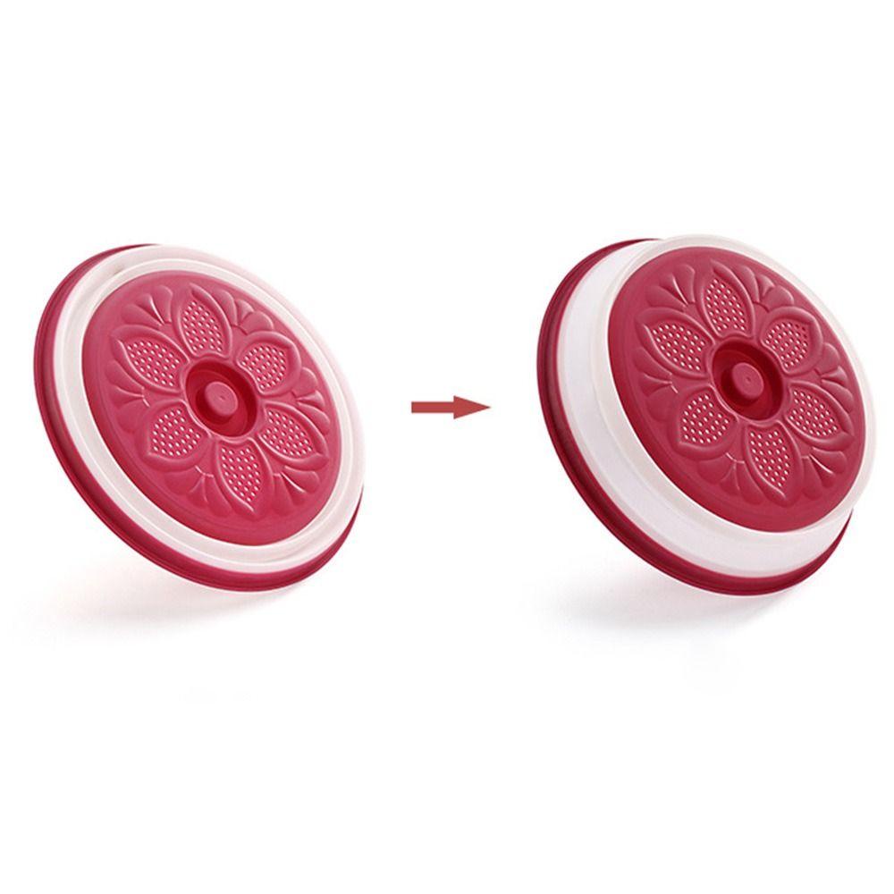 R-FLOWER Food Cover Foldable Round Dish Dessert Storage Tray Tempat Display Buah Kue Roti Piring Penutup Makanan Tahan Debu