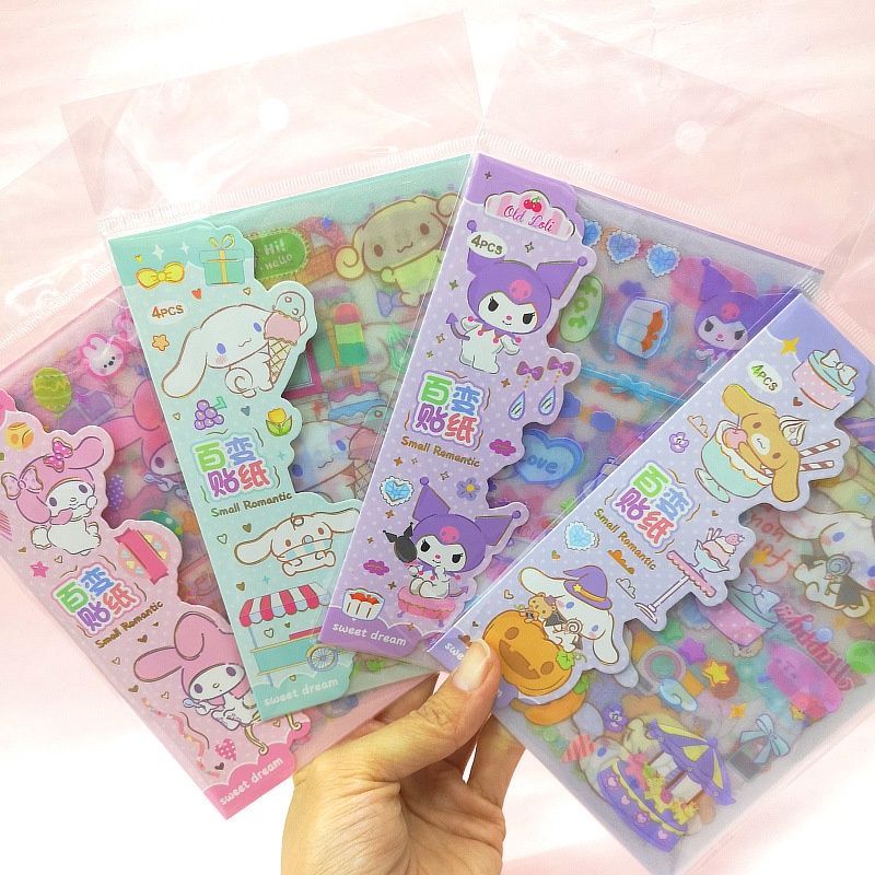 (4LEMBAR) STIKER SANRIO DOFF BLINK BLINK / STICKER CINNAMOROLL KUROMI MELODY