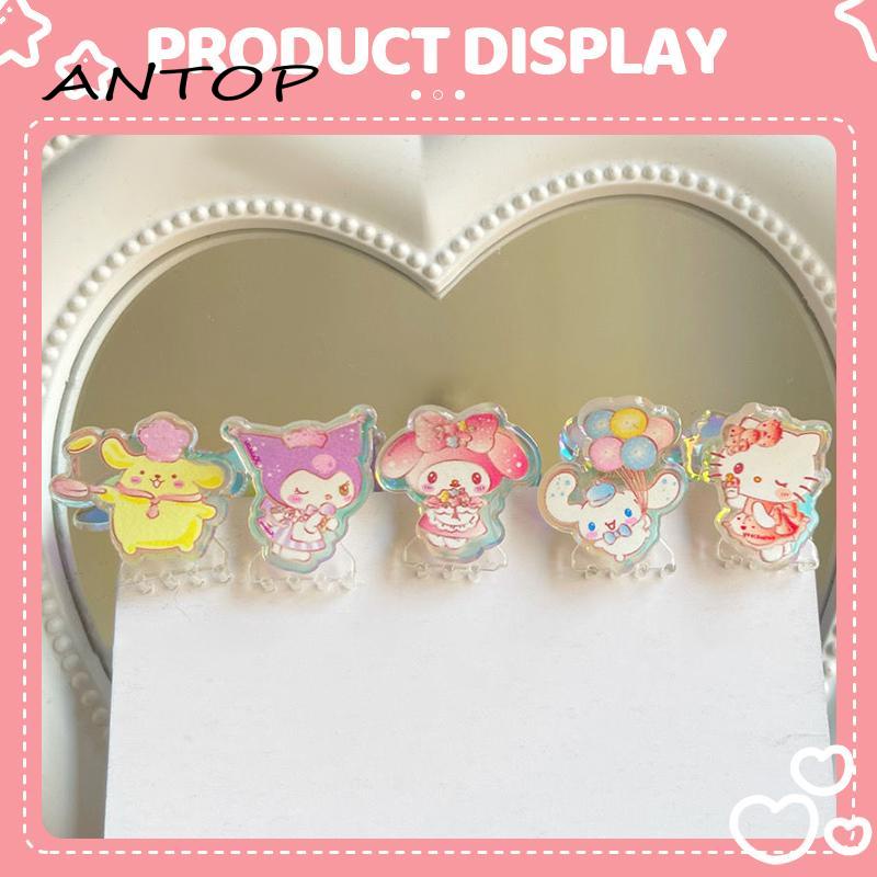 [antop] Laser Sanrio Hair Claw Clip Kartun Hiasan Kepala Lucu Simple Serbaguna Klip Rambut Rusak
