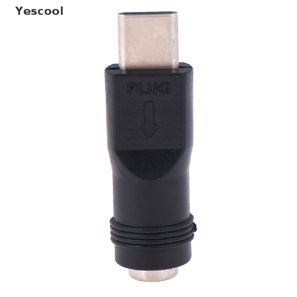 Yescool 1pcs jack Female 5.5 * 2.1mm Ke Type-C 3.1 Male Plug 90.180derajat DC Adaptor ID