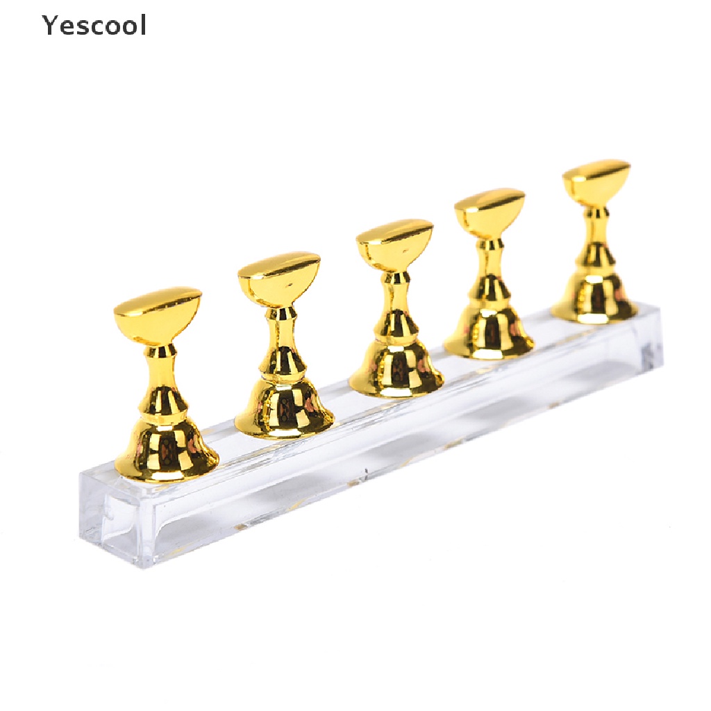 Yescool 1set Nail Holder Latihan Display Stand Akrilik Crystal Rak Pajangan ID